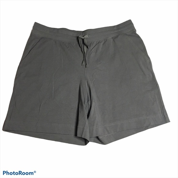 Karen Scott Brown Olive Pull On High Rise Cotton Pocket Shorts Medium M - Picture 1 of 7